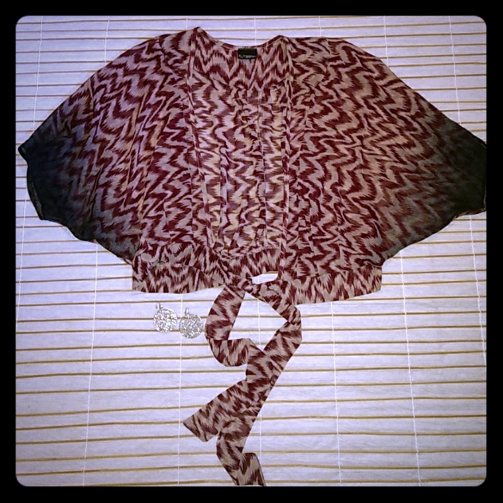 Wrap with silver earrings
